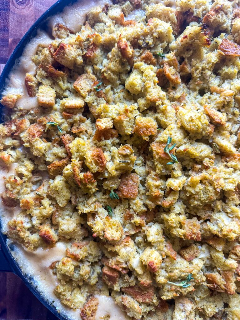 Turkey Pot Pie with Stuffing Crust