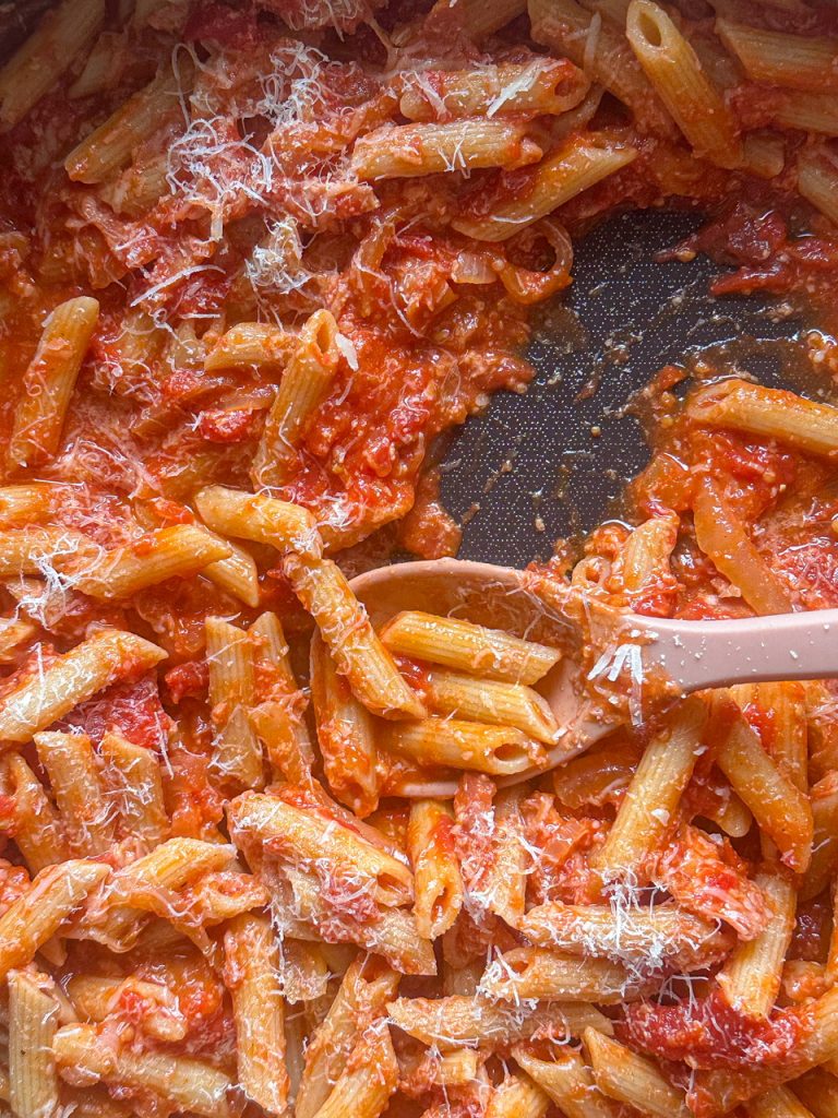 pasta amatriciana made with penne