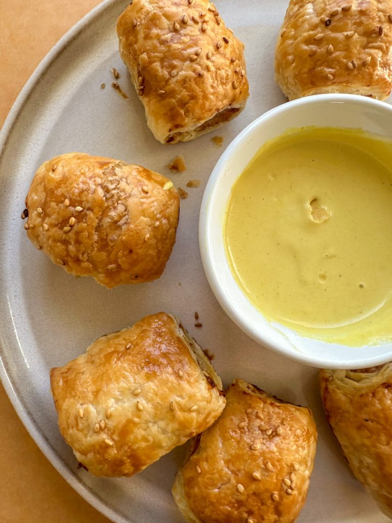 Chicken Sausage Rolls and Sweet Mustard