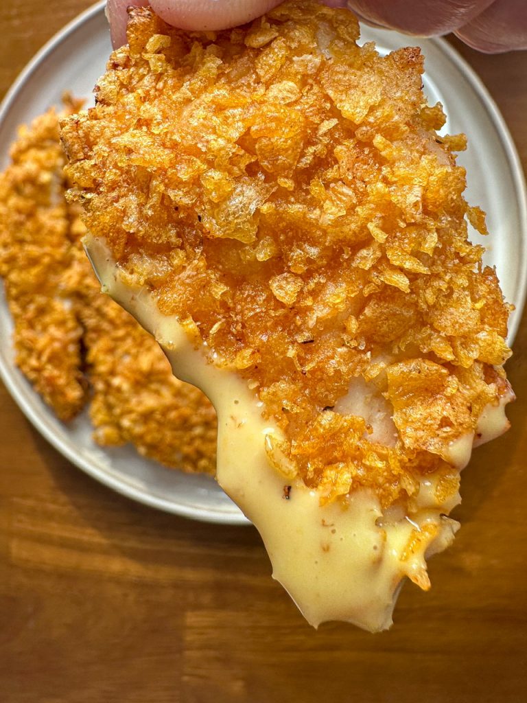 crispy cornflake chicken with honey mustard