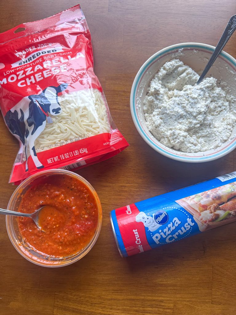 ingredients for a mini calzone