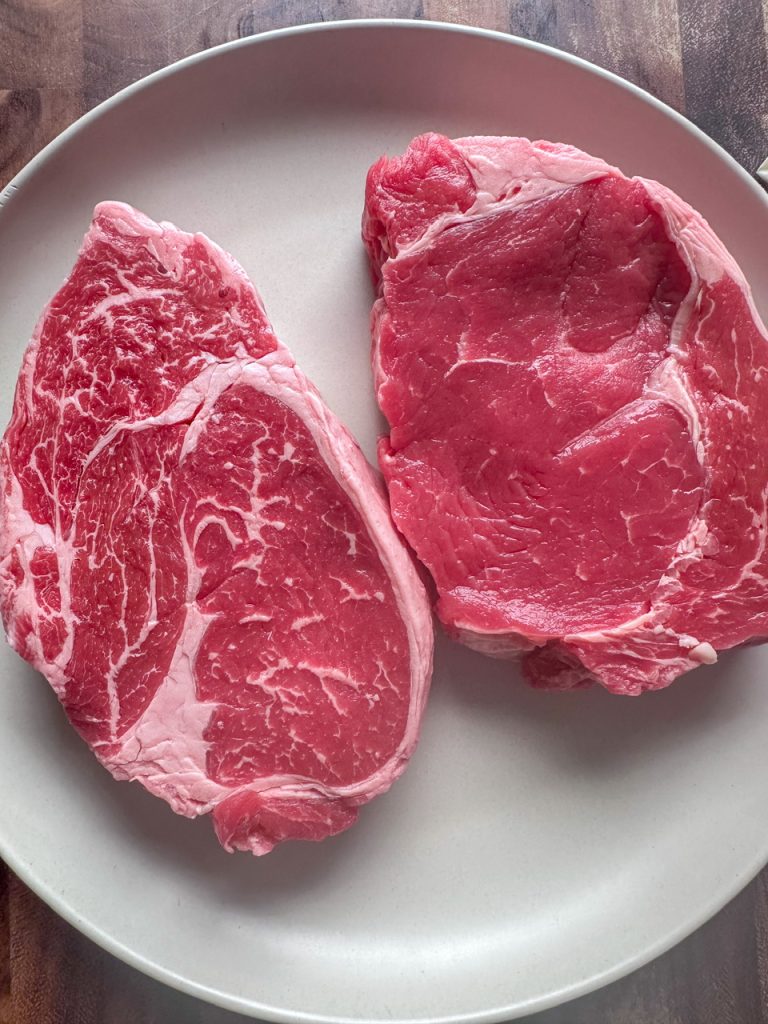 raw boneless ribeye steak