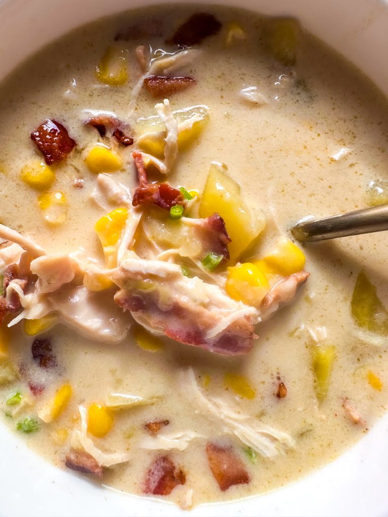 Creamy slow cooker chicken and corn chowder