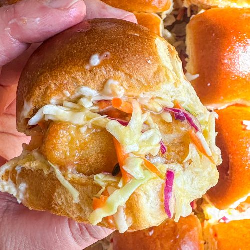 Easy Fried Fish Sliders with Mango Slaw